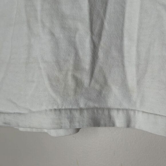 Vintage 1980s MCMXCII Bird Flower Shirt Size Large Made In USA Air Waves White - Picture 6 of 9